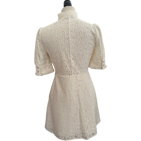 Zara Lacey Floral Lined Rhinestone Button Party Dress S - Picture 8 of 13